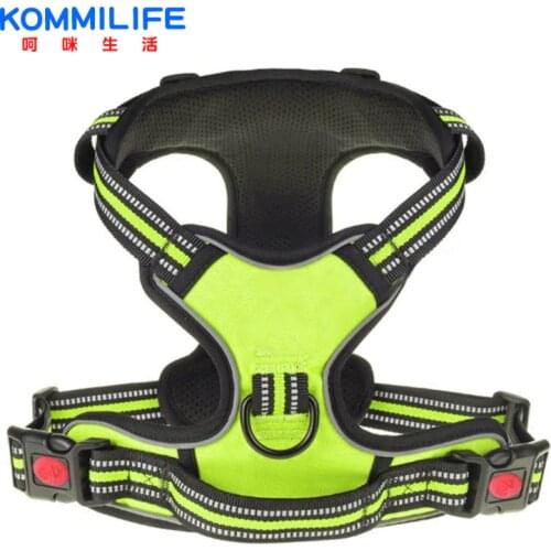 Nylon Adjustable Dog Harness No Pull Reflective Pet Dog Harness Vest Breathable Pet Harness For Small Medium Large Dogs