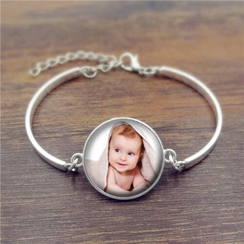 Custom Charm Bracelet Photo of Your Baby Mum of The Child Grandpa Parent Well-Beloved for The Family Gift