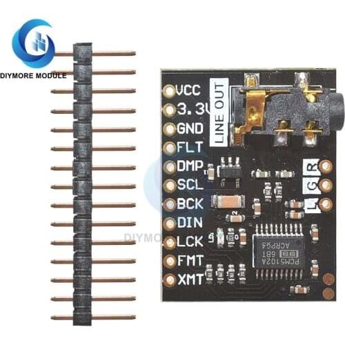 PCM5102A Audio DAC Decoder Board Digital Stereo Sound Module with 3.5mm AUX Jack for Raspberry Pi Speaker