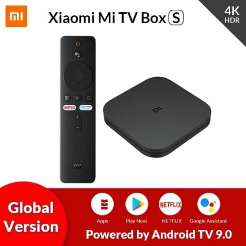 Original Global Xiaomi Mi TV Box S 4K Ultra HD Android TV 9.0 HDR 2G 8G WiFi Google Cast Netflix Smart TV Mi Box 4 Media Player