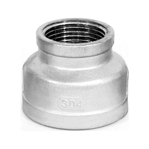 1/8" 1/4" 3/8" 1/2" 3/4" 1" 1-1/4" 1-1/2" BSP Female Thread 304 Stainless Steel Socket Reducer Pipe Fittings Connector Adapter