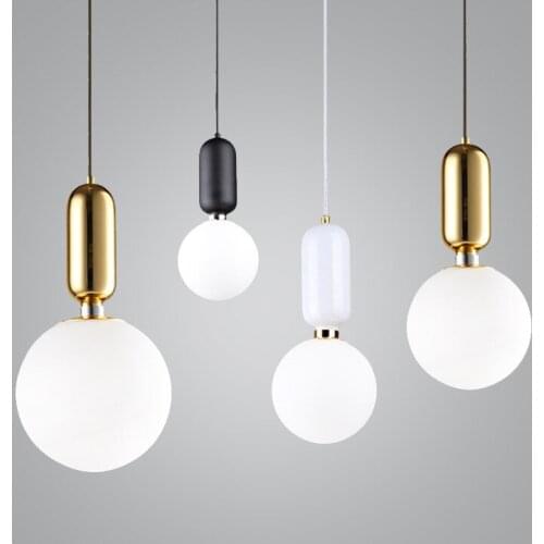 Nordic Glass Led Pendant Lights Modern Loft Industrial Hanging Lamp Dining Room Bar Suspension Luminaire Kitchen Light Fixtures