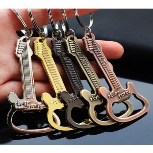 Wedding Party Gift Zinc Alloy Guitar Bottle Opener Beer Opener Keychain Keyring Key Chain Key Ring LX3919