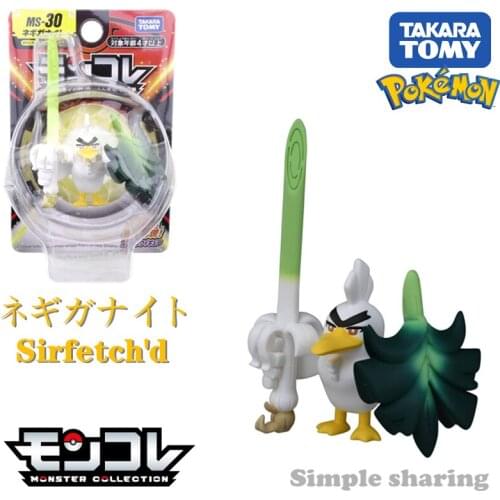 Takara Tomy Tomica Pokemon Pocket Monsters Moncolle MS-30 Sirfetch'd 3-5cm Mini Resin Anime Figure Toys For Children