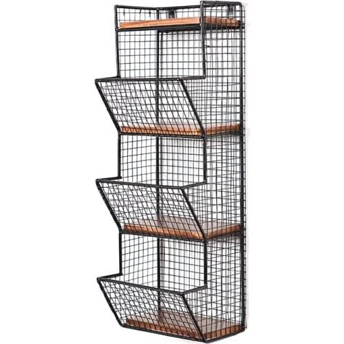 Tieyi bookshelf shelf solid wood wall shelf creative wall word partition shelf