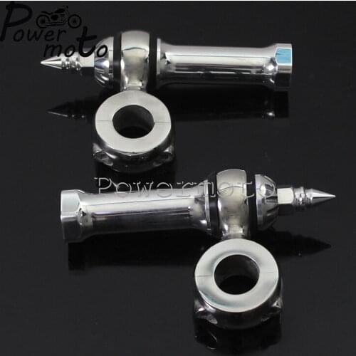 Universal Motorcycle Chrome Handlebar Risers 1" 7/8" Bar 4 Inch Rise Offset Dog Bone Riser Set For Harley Bobber Chopper