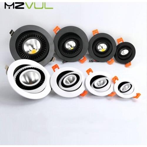 Recessed Led Downlight 360 Degree Adjustable Led Ceiling Lamp 12W 10W 7W COB Spot light Lighting For Living Room Bedroom
