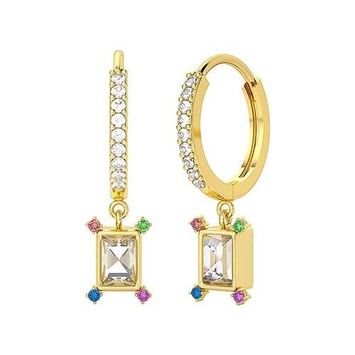 BOAKO Pendientes Plata 925 Earrings For Women Square Zircon Earrings Dangle Cartilage Jewelry Ear Piercing Fashion Серьги #2.3