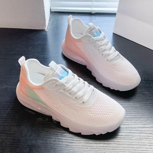 Woman rainbow jellies Gradient shoe candy fairy fashion summer 2021 kawaii Vulcanized shoes mesh breathable platform sneakers