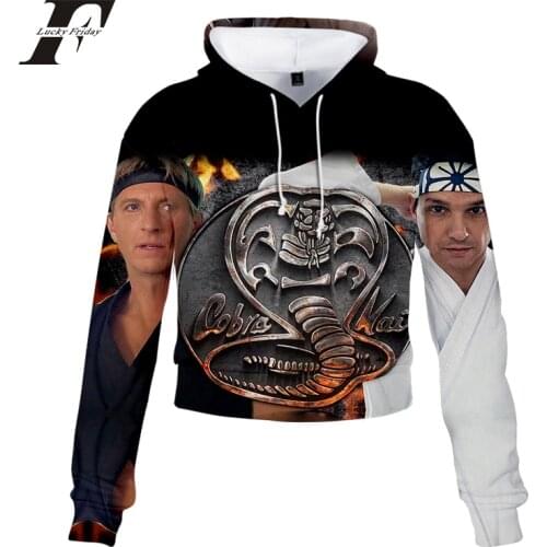 Cobra Kai Women Sweatshirt 3D Print Snake Hoodies Tie Dye Crop Hoodie Long Sleeve Jumper Hooded Pullover Casual Sweatshirt kpop