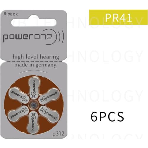 1pack(6PCS) original Zinc air batteries Size 312 P312 PR41 for hearing aid free shipping