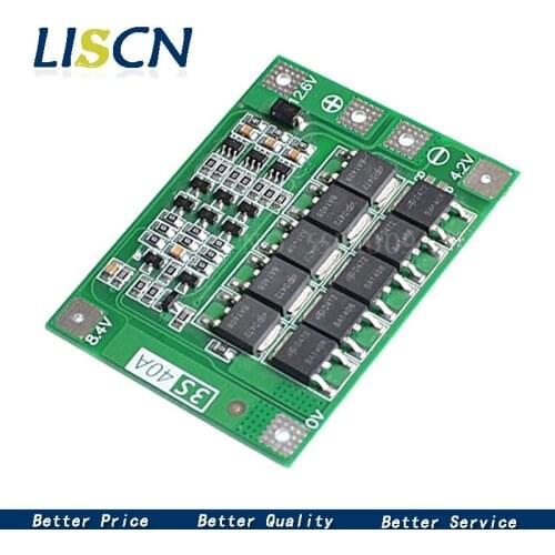 3S 40A BMS 11.1V 12.6V 18650 lithium battery protection Board with balanced Version for drill 40A current