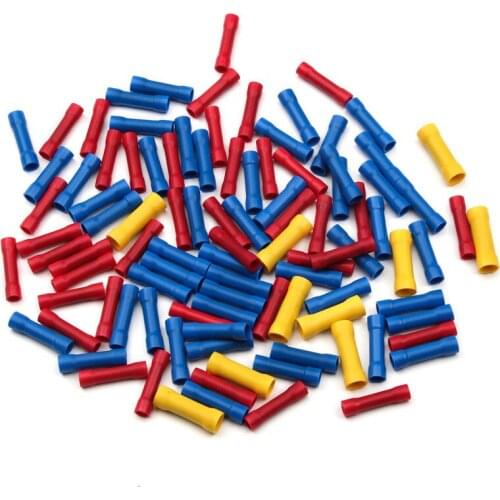 100Pcs/set Insulated Crimp Terminals Connectors Seal Butt Electrical Wire Cable Crimping Terminal BV1.25 BV2.5 BV5.5