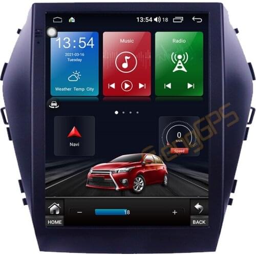 128G Android 10.0 Tesla Style Screen For Hyundai Santa FE 2013 Car Multimedia Function Player GPS Radio Auto Stereo Head Unit