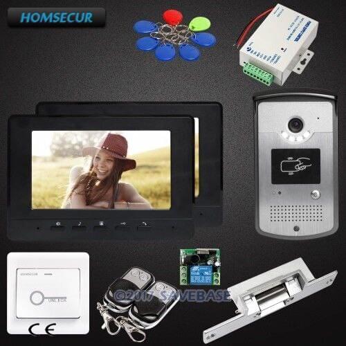 1V2 7inch HOMSECUR Wired Video Door Entry Security Intercom with Strike Lock for Home Security