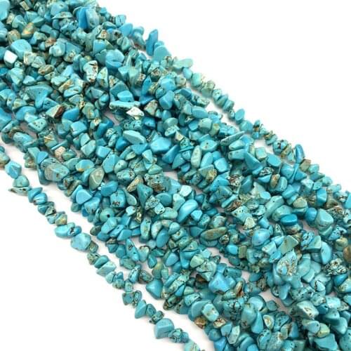 5-8mm Irregular Natural Blue White Turquoises Stone Beads For Jewelry Making DIY Loose Gravel Stone Beads Strand 80cm