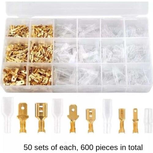 600Pcs Insulated Male Female Wire Connector 2.8/4.8/6.3mm Electrical Wire Crimp Terminals Spade Connectors Assorted Kit