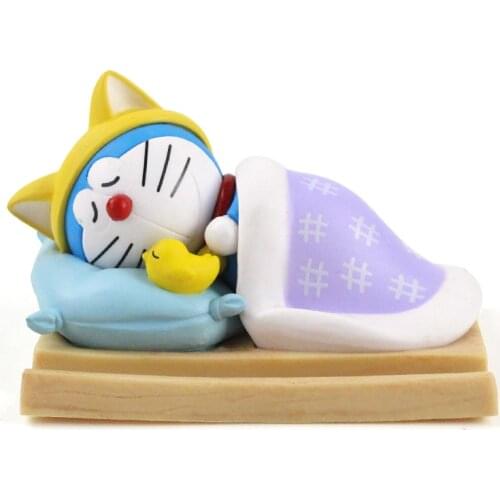 Anime Doraemon Sleeping PVC Action Figure Cute Cartoon Animal Blue Cat Collection Classical Model Toy Doll Gift