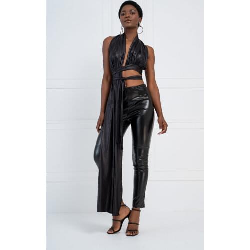 Black Tie Mini Blouse 2021 New Season Elegant Fashion Young Style Spring Summer Ladies Cop Trop Different Model And Colors