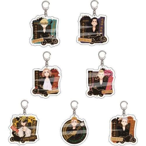 Cartoon Anime Tokyo Revengers Figure Cosplay Acrylic Key Chain Manjiro Ken Takemichi Hinata Atsushi Model Fans Gift Keychain