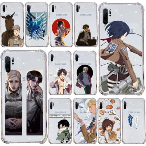 Anime Attack on Titan Phone Case Transparent For Samsung Galaxy A71 A21s S8 S9 S10 plus note 20 ultra