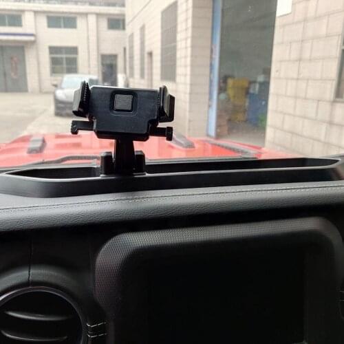 Phone Holder Black Car Dash 360 Degree Rotate ABS Storage Box Portable Mount Stand Kit Fit for Jeep Wrangler JL 2018