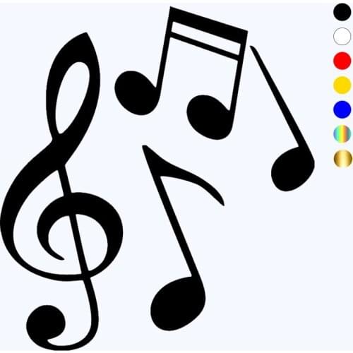 CK2580#15*16.5cm Treble clef and sheet music funny car sticker vinyl decal silver/black car auto stickers for car bumper window
