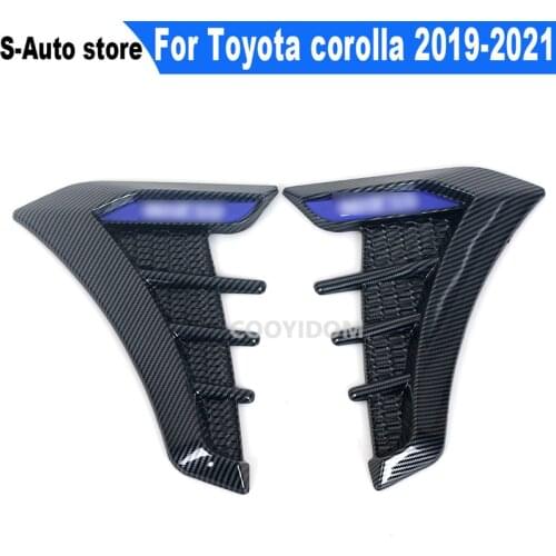 Side Vent Decorative Fender Sticker Non-destructive Installation Bright Black Carbon Fiber Pattern For Toyota corolla 2019-2021