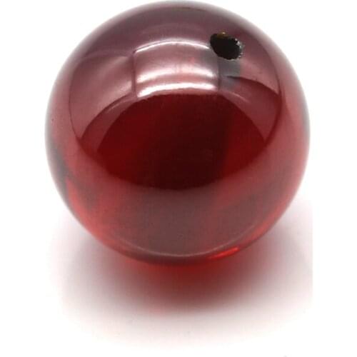 Garnet Color Synthetic Cubic Zirconia Round Ball Red CZ Light Beads With Hole