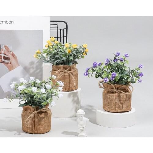Artificial Flower Lavender Potted Home Decoration Desktop Display Simulation Plant Bonsai Home Decoration Plants
