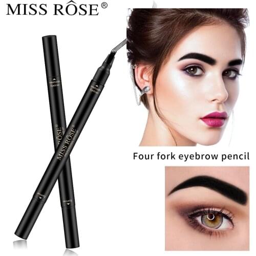 Four-pronged eyebrow pencil double-headed eyeliner waterproof and durable eyeliner pencil black eyeliner pen