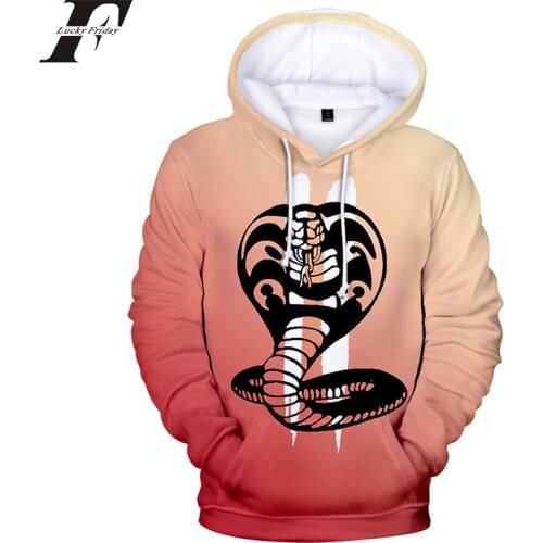 Cobra Kai Hoodies And Sweatshirts Oversized For Autumn With Winter 3D Snake Print Hoodies Men/Women Plus Size Wholesale kpop