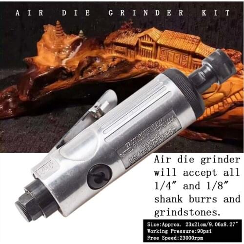 16Pcs/Set 1/4 Inch Car Air Compressor 90psi Grinder Machine Tirel Rotary Stone Tool Kit High-speed Polishing Pneumatic Tools