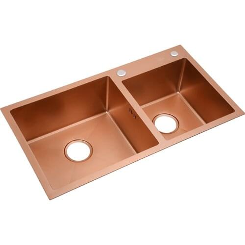 Balcony Household Small Sink Mini Single Slot Kitchen Sink Undermount Stainless Sinks Set 80x45cm Rose Gold Kitchen Small Sink