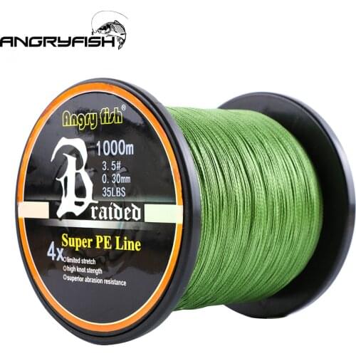 Angryfish Wholesale 1000m 4x Braided Fishing Line 8 Colors Super PE Line Strong Strength
