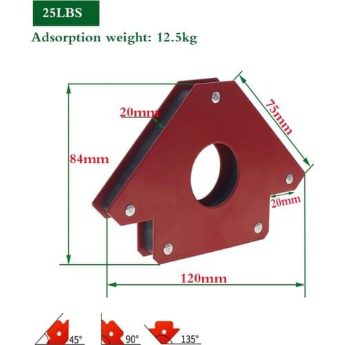 25LB/50LB/75LB Soldering Locator Strong Magnetic Welding Magnets Holder 3 Angle Arrow Welder Positioner Welding Tool Accessories