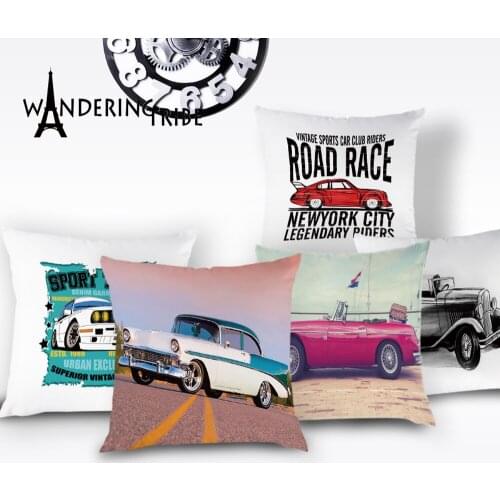 Fashion Car Throw Pillow Case Interesting Competition Cushion Cover Racing Pillows Cases Decor Pillows Road Race Covers for Car