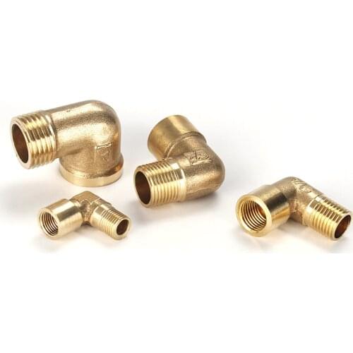Female External thread Thread 1/8‘’ 1/4‘’ 3/8‘’ 1/2 3/4 90 Deg Brass Elbow Pipe Fitting Connector Coupler For Water Fuel Copper