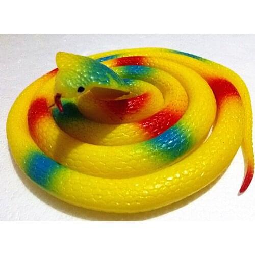 Halloween Party Gift Tricky Funny Spoof Toys Simulation Soft Scary Fake Snake Horror Toy for Party Event Practical Jokes Yellow