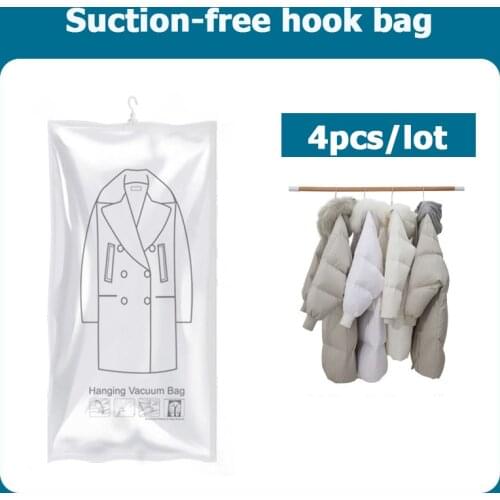 Hanging Vacuum Storage Space Saver Bags for Clothes No Pump and Vacuum Cleaner Needed Vacuum Seal Compression Bags for Suits Dre