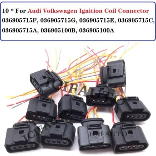 1J0973724 Ignition Coil Connector For Audi Q7 VW Atlas CC Passat Touareg 3.6L 022905100B, 022905100E, 022905100H, 022905715A