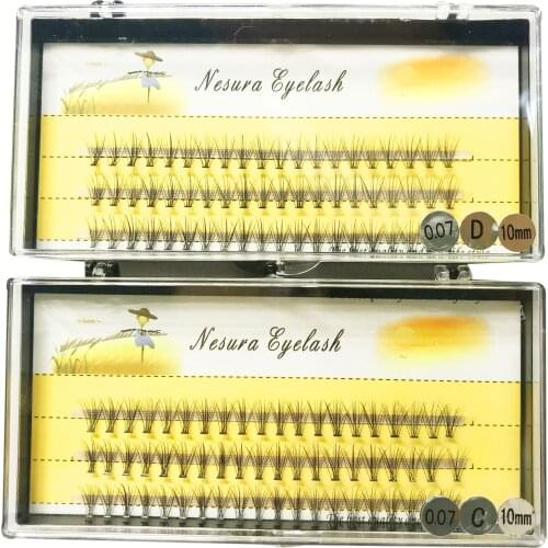 10D Faux Silk Lashes 8mm-12mm 10D Mink Fake False Eyelashes Fan Eyelash Makeup Extension 0.07 thickness C curl d curl lashes