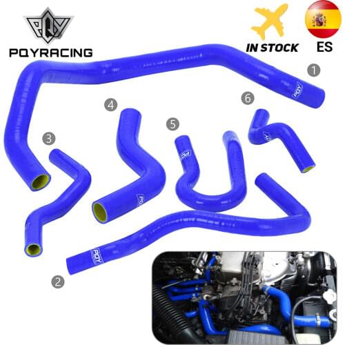 6 Pcs Silicone Radiator Coolant Hose,Silicone hose kit For Honda CIVIC SOHC D15 D16 EG EK 92-00 blue and yellow PQY-LX1303C-QY