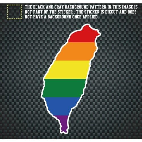 Taiwan Shaped Rainbow Waterproof Stickers Decals
