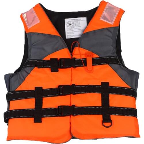 Universal Outdoor Swimming Boating Skiing Driving Vest Survival Suit Polyester Life Jacket for Adult Children with Pipe