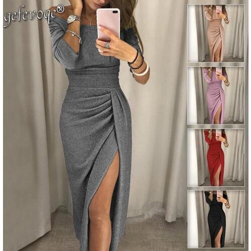 Evening Party Women Dresses Off Shoulder High Waist Elegant Long Dress Sexy Club Dress Spring Summer Women Clothes 2021 Vestido