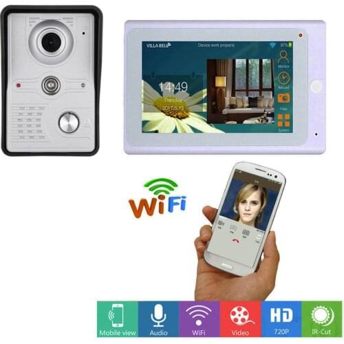7inch Wireless/Wired Wifi IP Video Door Phone Doorbell Intercom Entry System with IR-CUT HD 1000TVL Wired Camera Night Vision