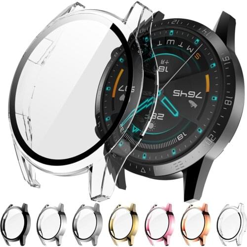 Tempered Glass Screen Protector + Case For Huawei Smart Watch GT2 42mm/46mm GT2E 46mm GT2 Pro 46mm Protective Film Protection