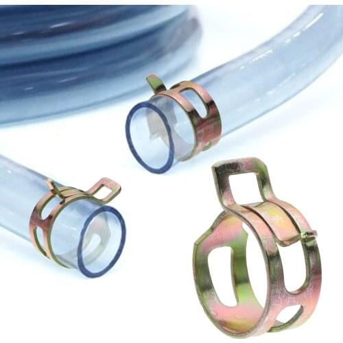 100Pcs/set 6-20mm Vacuum Spring Fuel Oil Water Hose Clip Pipe Tube For Band Clamp Metal Fastener Assortment Kit