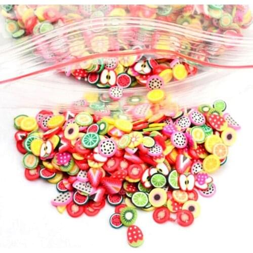 1000x Nail Art Mix Design Fimo Slices Polymer Clay Stickers Decoration Manicure Slime Fruit For Kids Lizun DIY slime Accessories